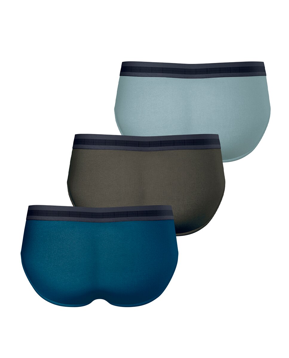 Pack de 3 Slips Combinados de Malha Multicolor-4