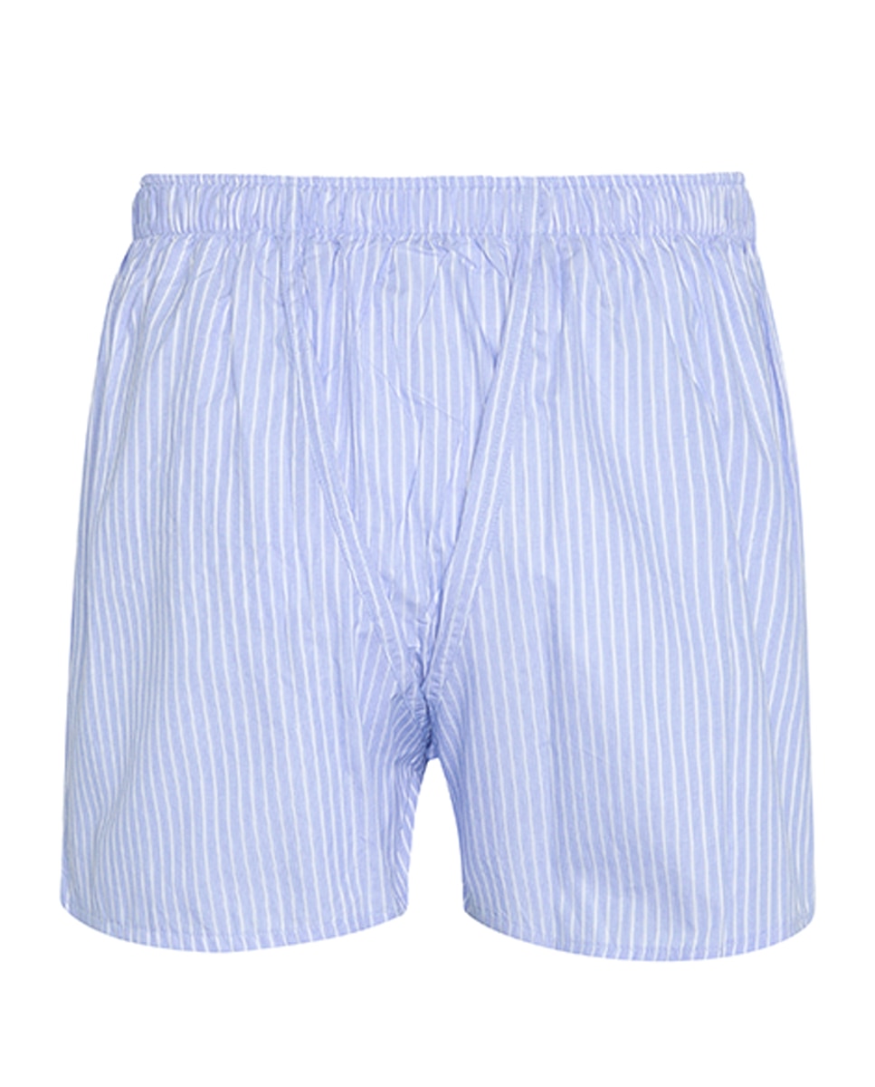 Boxers em Tecido às Riscas Azul-3