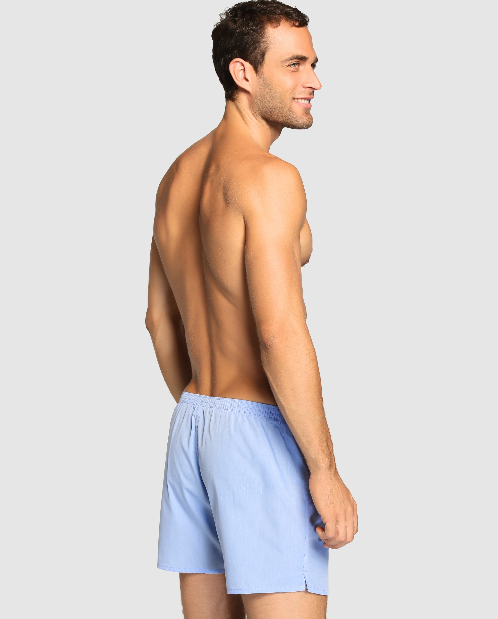 Boxers de tecido de homem Giulio azuis Azul-claro-2