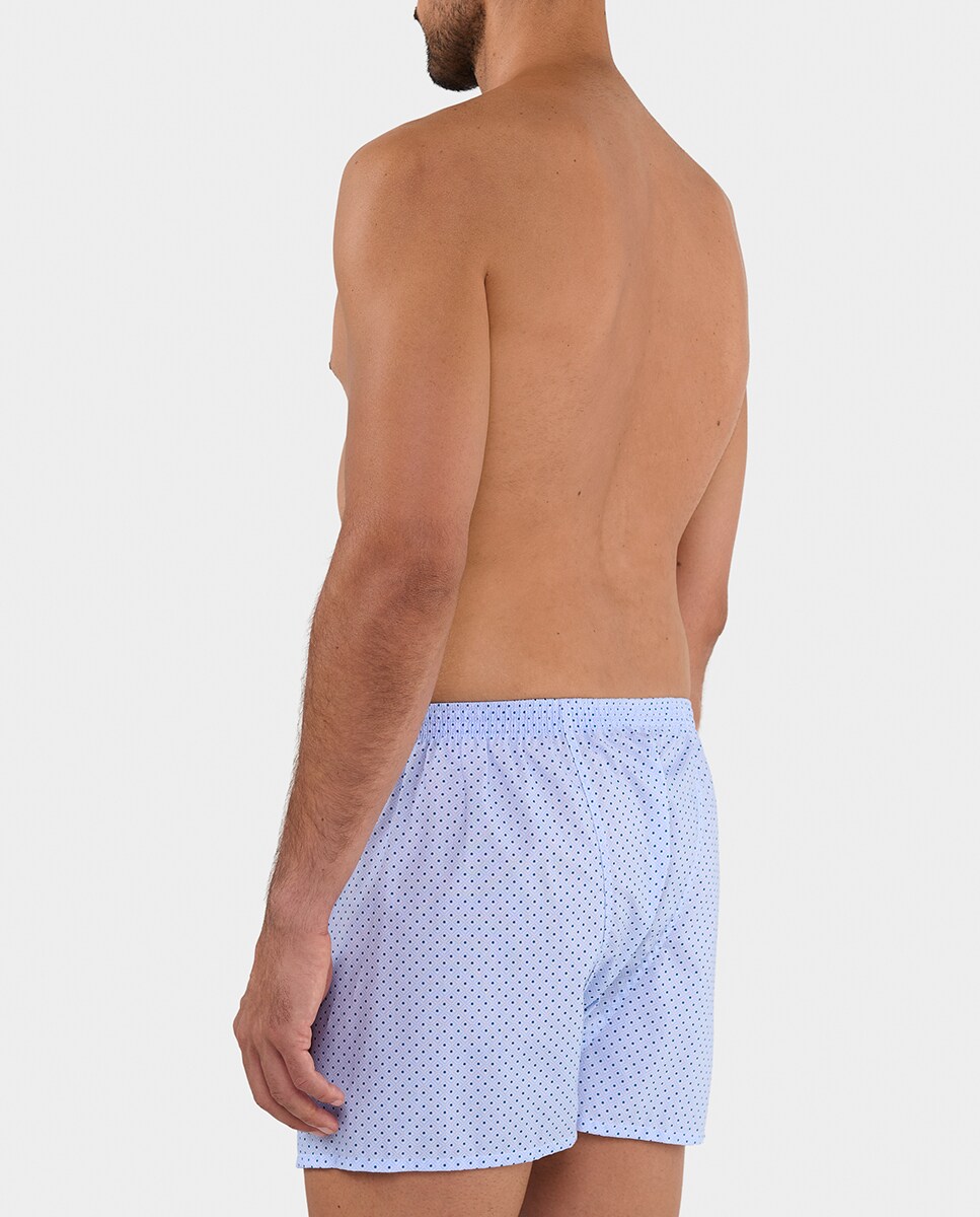 Boxers em Tecido com Costura Americana Azul-3