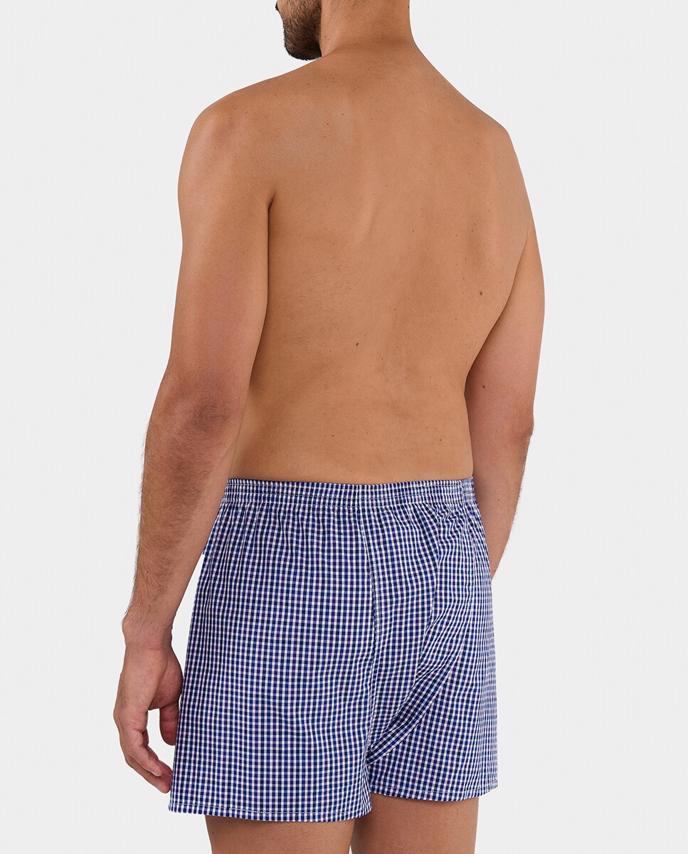 Boxers em Tecido com Costura Americana Azul-3