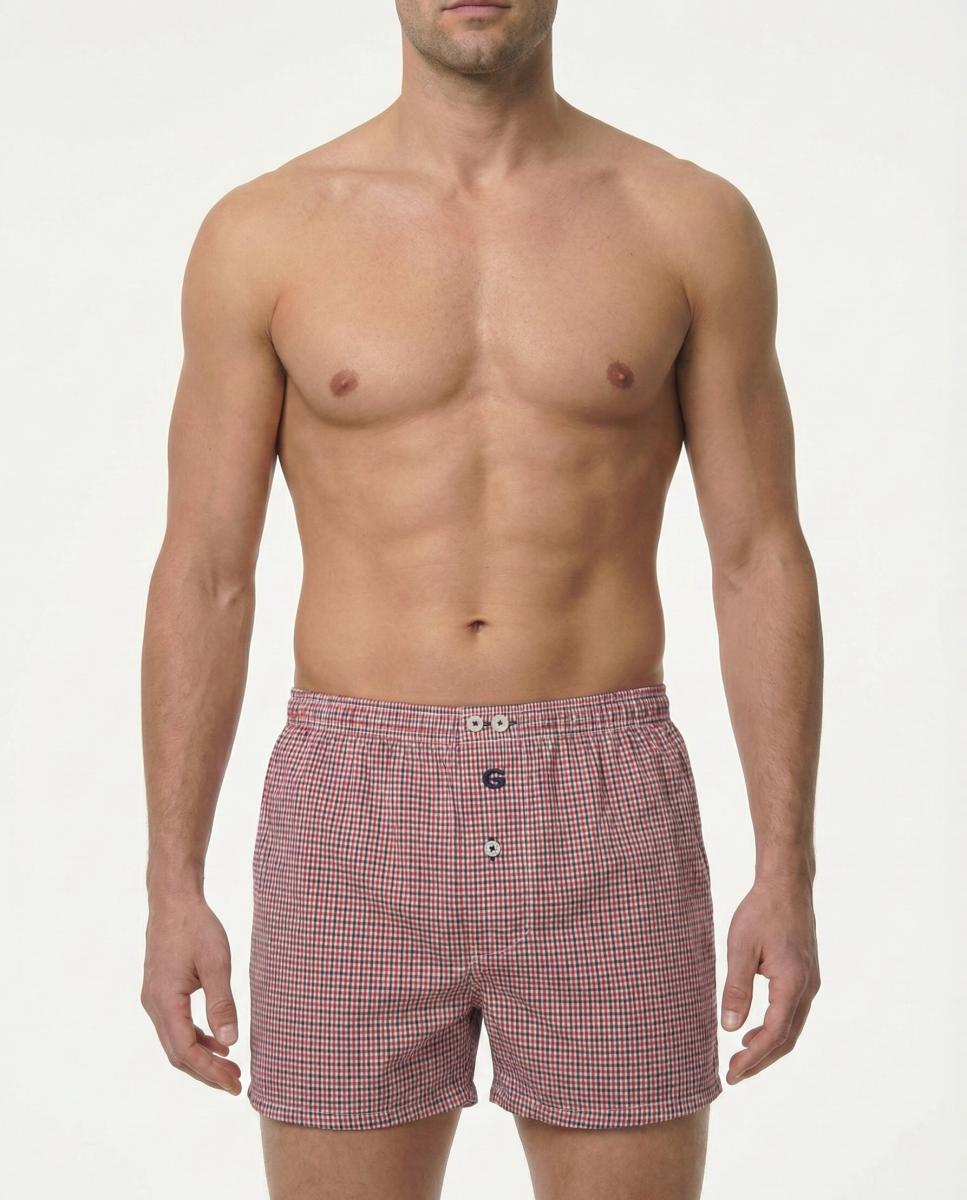 Boxers de Tecido com Costura Americana Grená-2