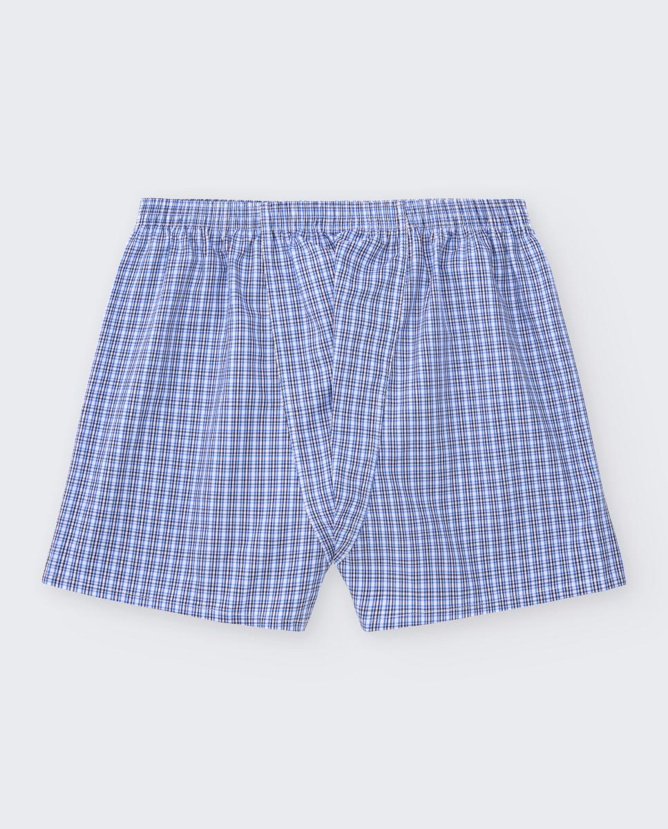 Boxers de Tecido com Costura Americana Azul-2