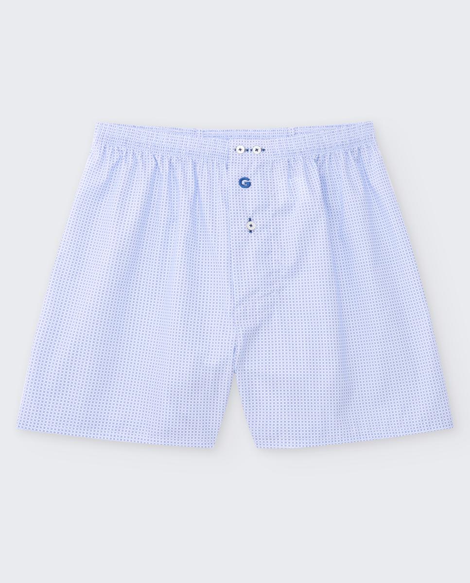 Boxers de Tecido com Costura Americana Celeste-4