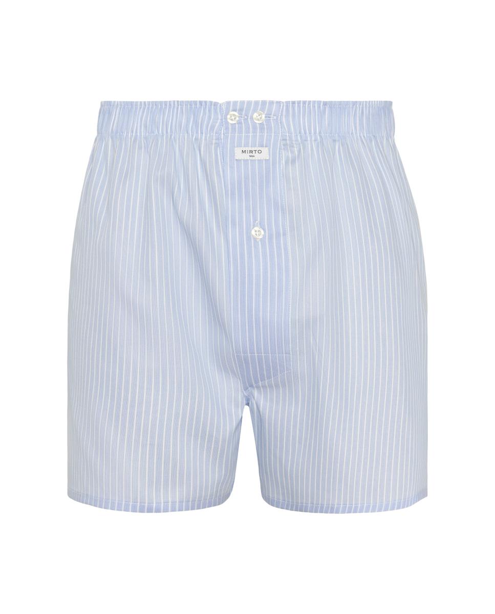 Boxers de Algodão às Riscas Azul-claro-3