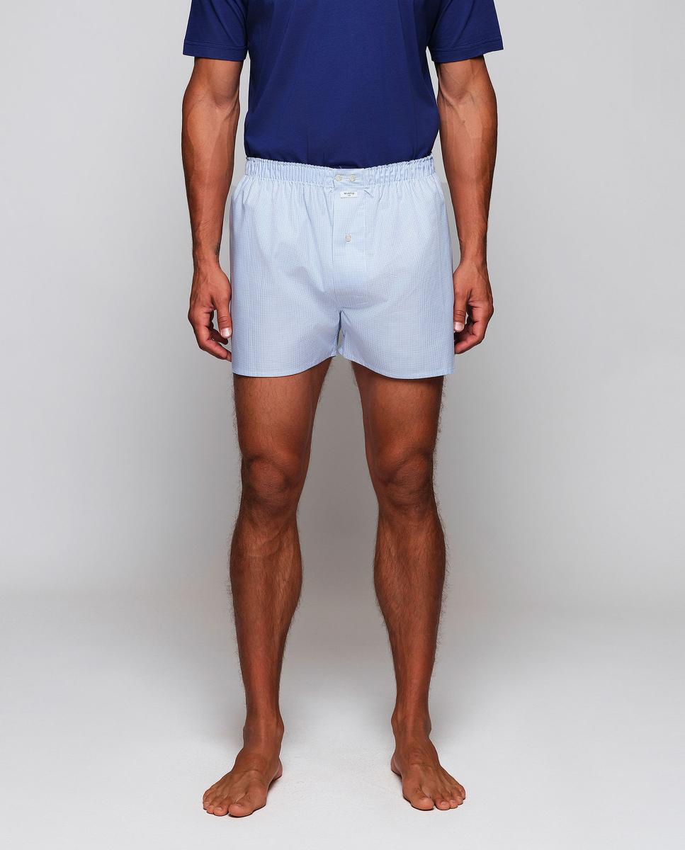 Imagen 0 de Bóxer de hombre de algodón con estructura Azul claro