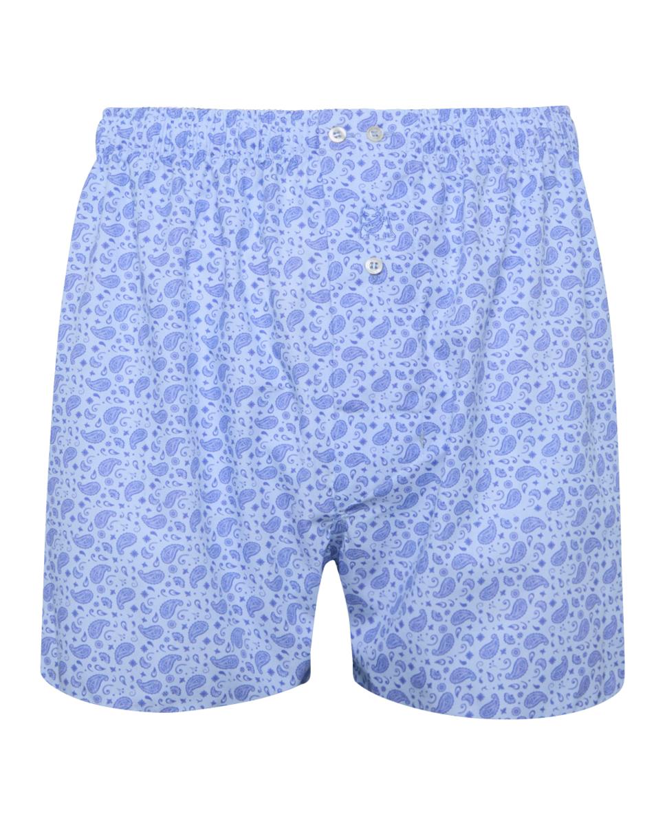 Imagen 0 de Bóxer de tela estampado de hombre Azul