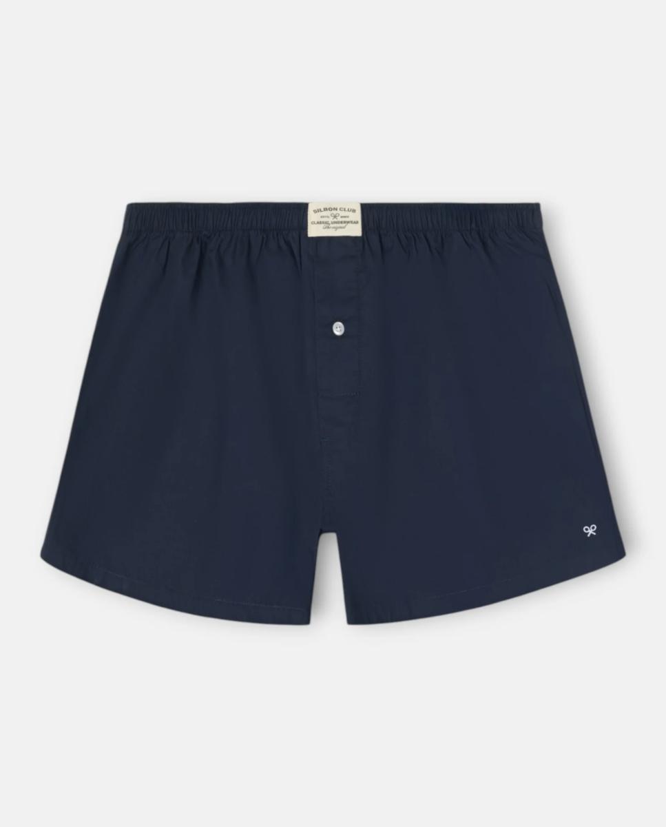 Imagen 0 de Calzoncillo liso minilogo azul marino Blanco