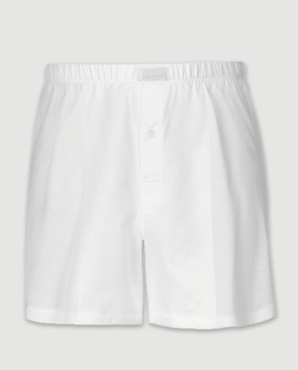 Boxers de malha de Fio da Escócia de homem Hanro brancos Branco-3