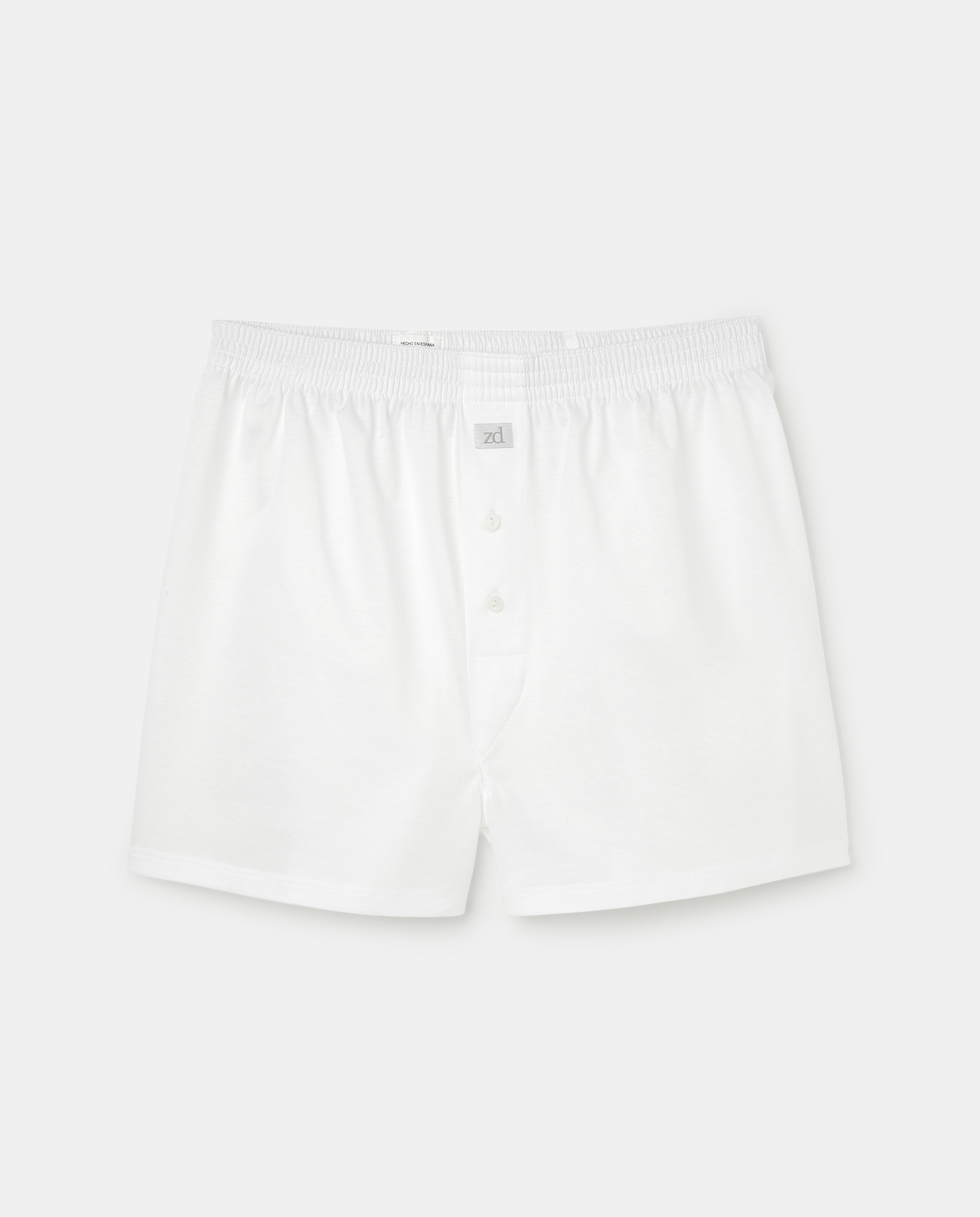 Boxer de punto de hilo de escocia de hombre ZD - Blanco Blanco-1