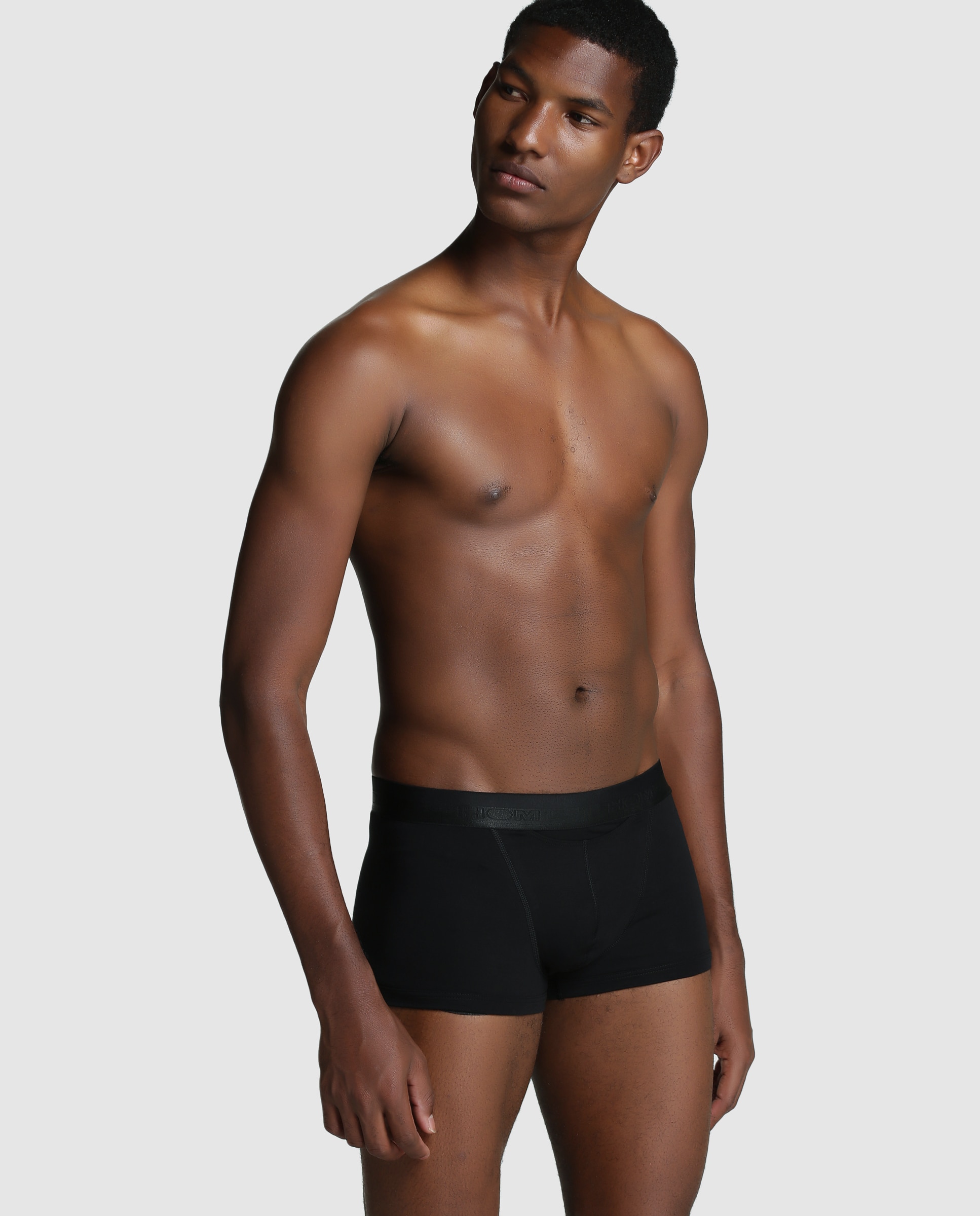 Boxers de malha de homem Hom pretos Preto-1