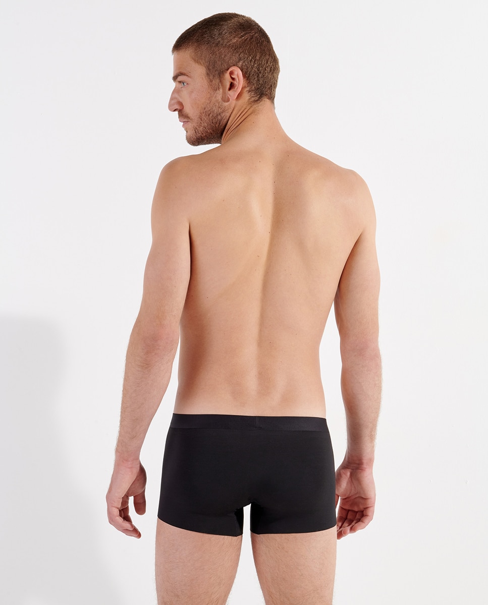 Boxers Fechados em Modal Lisos Preto-3