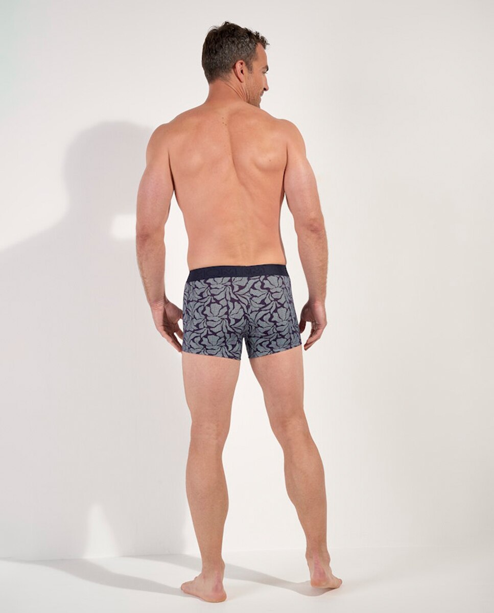 Boxers Abertos em Modal e Algodão Estampados Azul-marinho-3