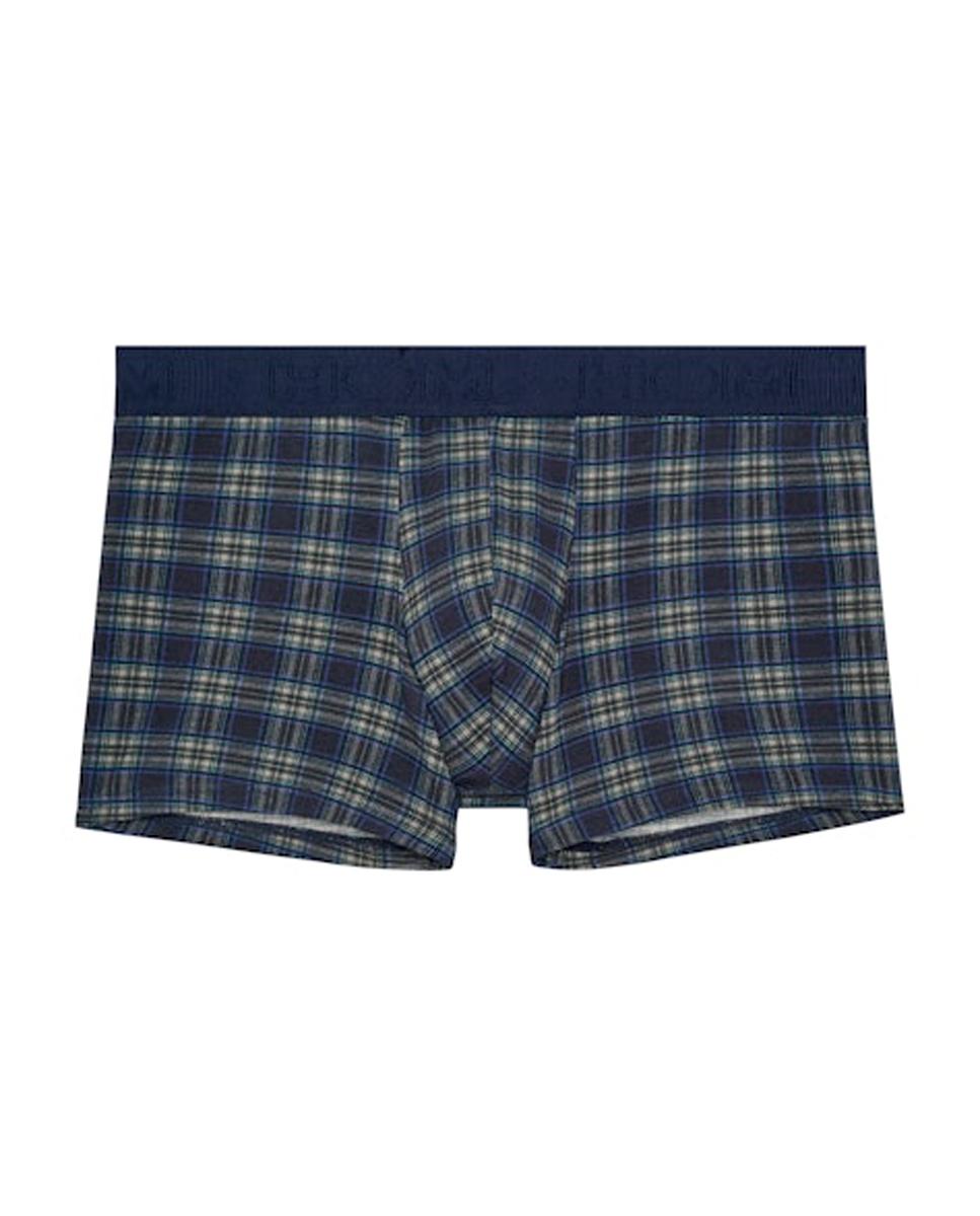 Imagen 0 de Bóxer de punto cerrado en algodón y modal estampado de hombre Azul marino