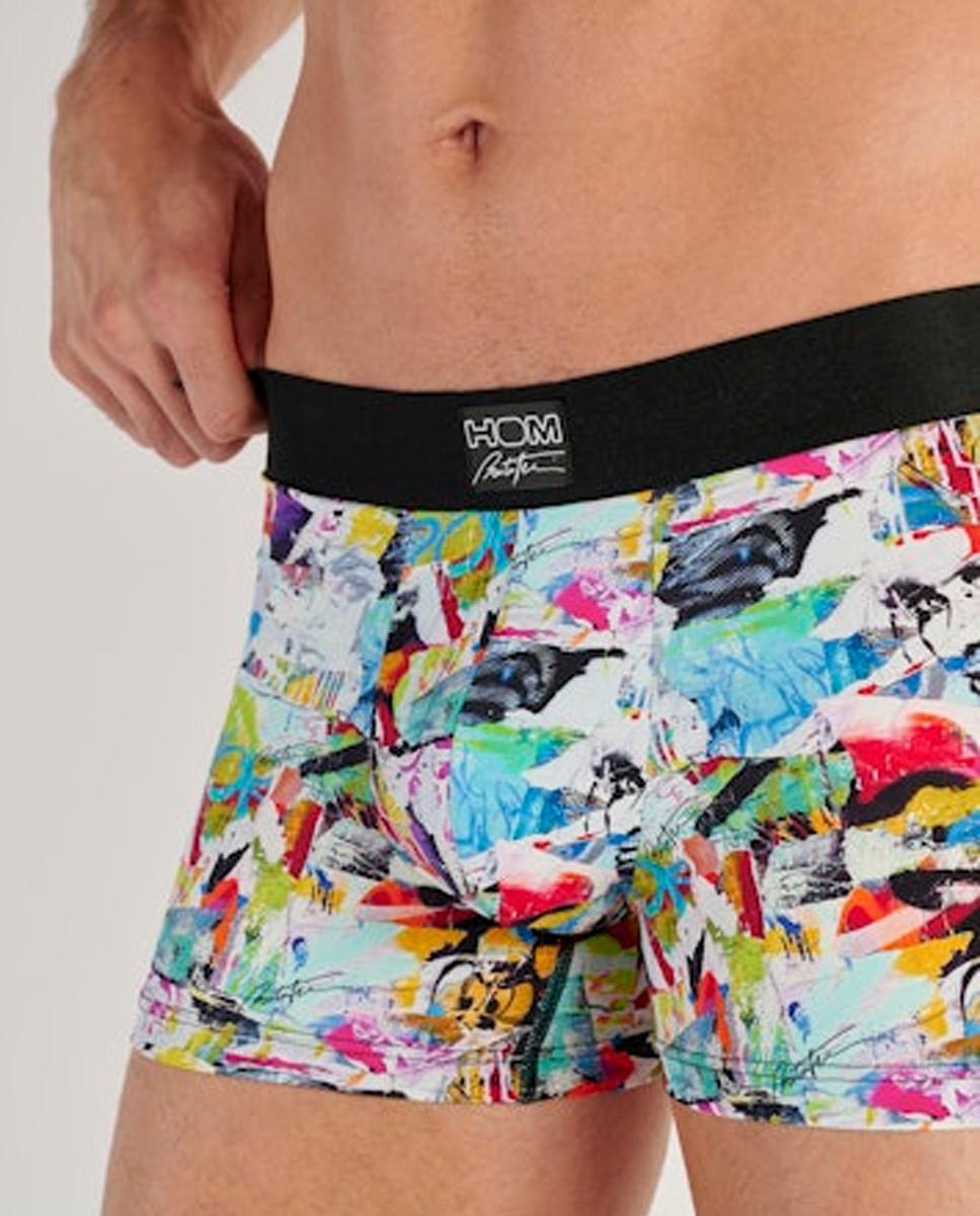 Bóxer de punto cerrado en poliamida estampado de hombre - Blanco Blanco-4