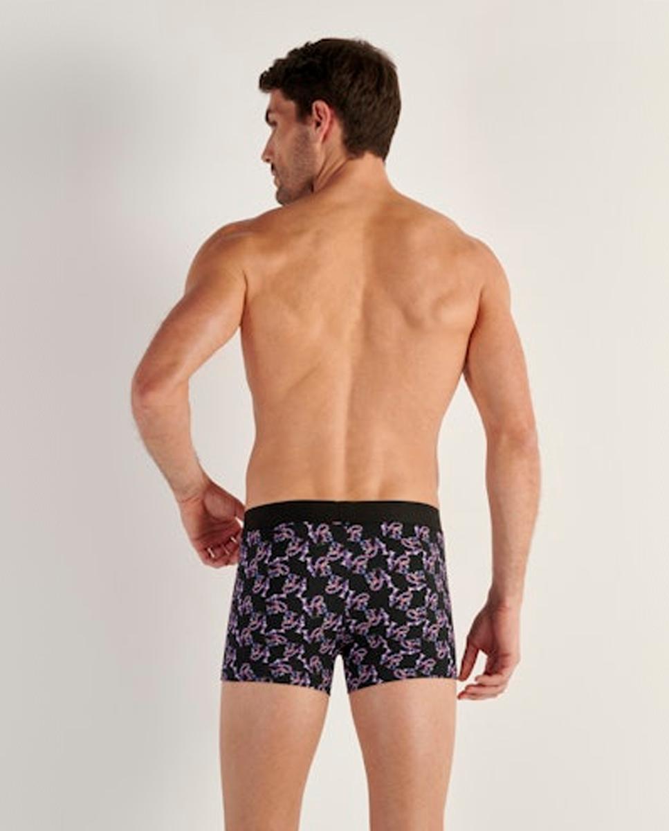 Boxers de Malha Fechada em Poliamida com Estampado Preto-2