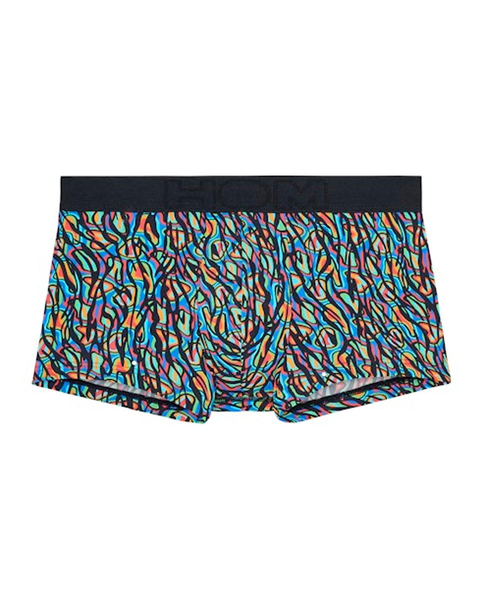 Imagen 0 de Bóxer de punto cerrado en poliamida estampado de hombre Azul
