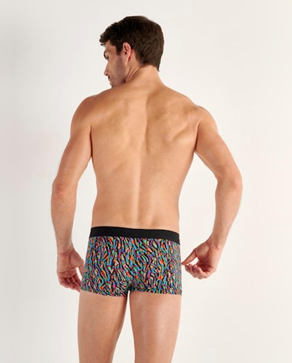 Boxers de Malha Fechada em Poliamida com Estampado Azul-3