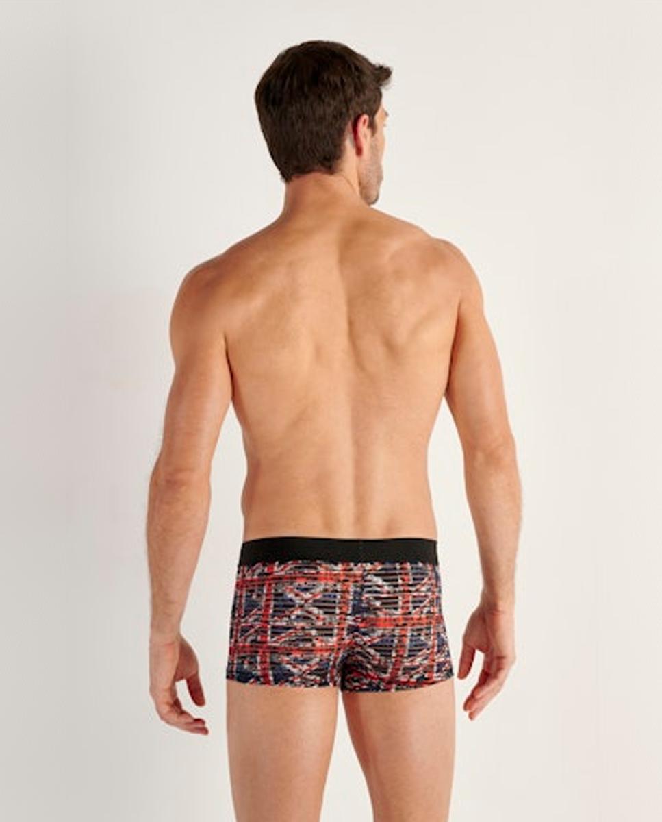 Boxers de Malha Fechada em Poliamida com Estampado Azul-3