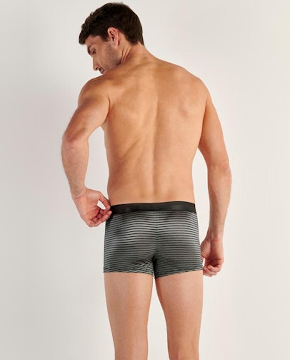 Boxers de Malha Fechada em Micromodal às Riscas Preto-3