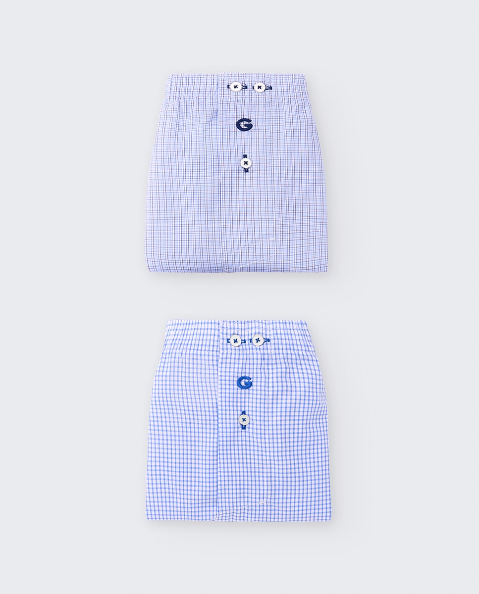 Pack de 2 bóxer de tela de hombre - Giulio - Azul Azul-4