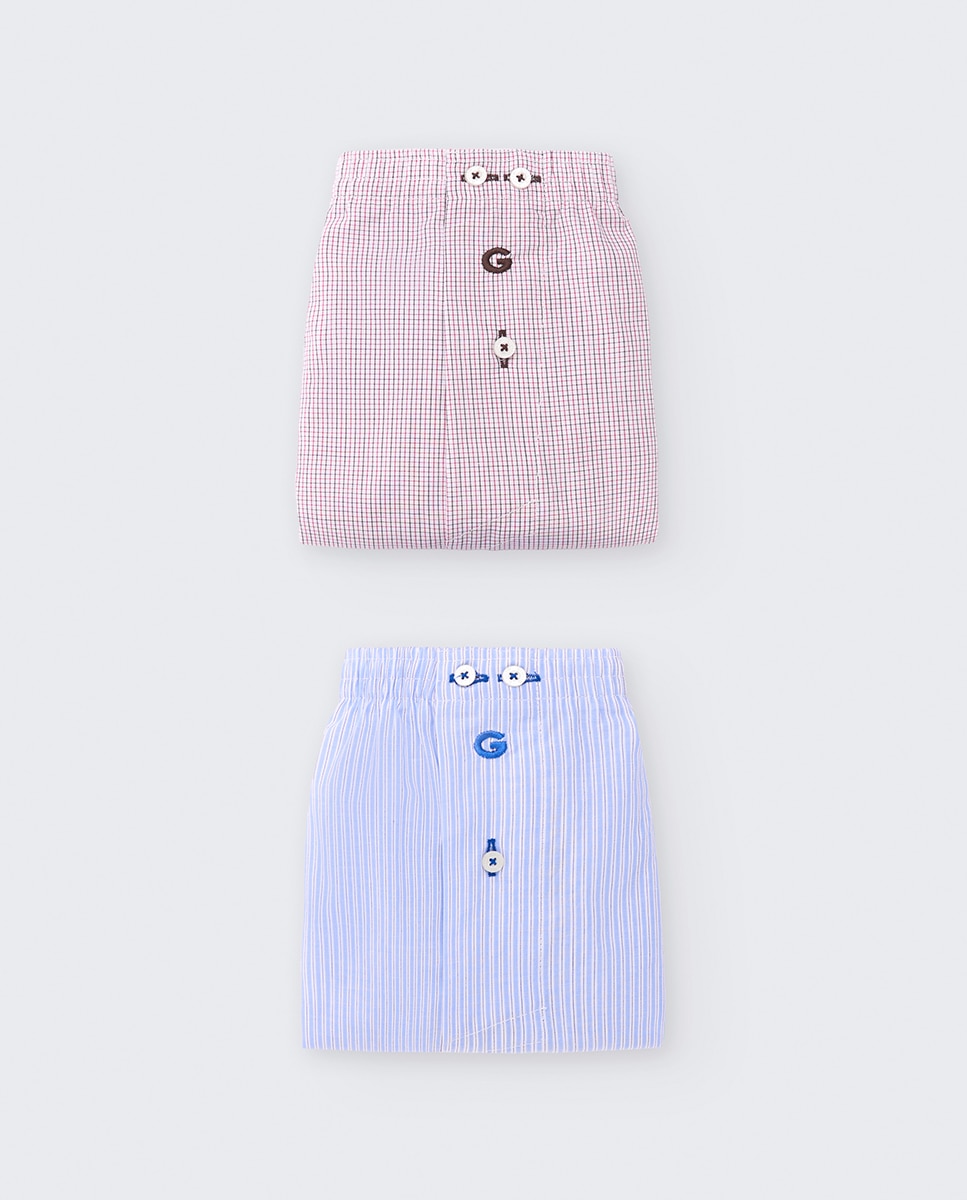 Pack de Dois Boxers em Tecido Azul-4