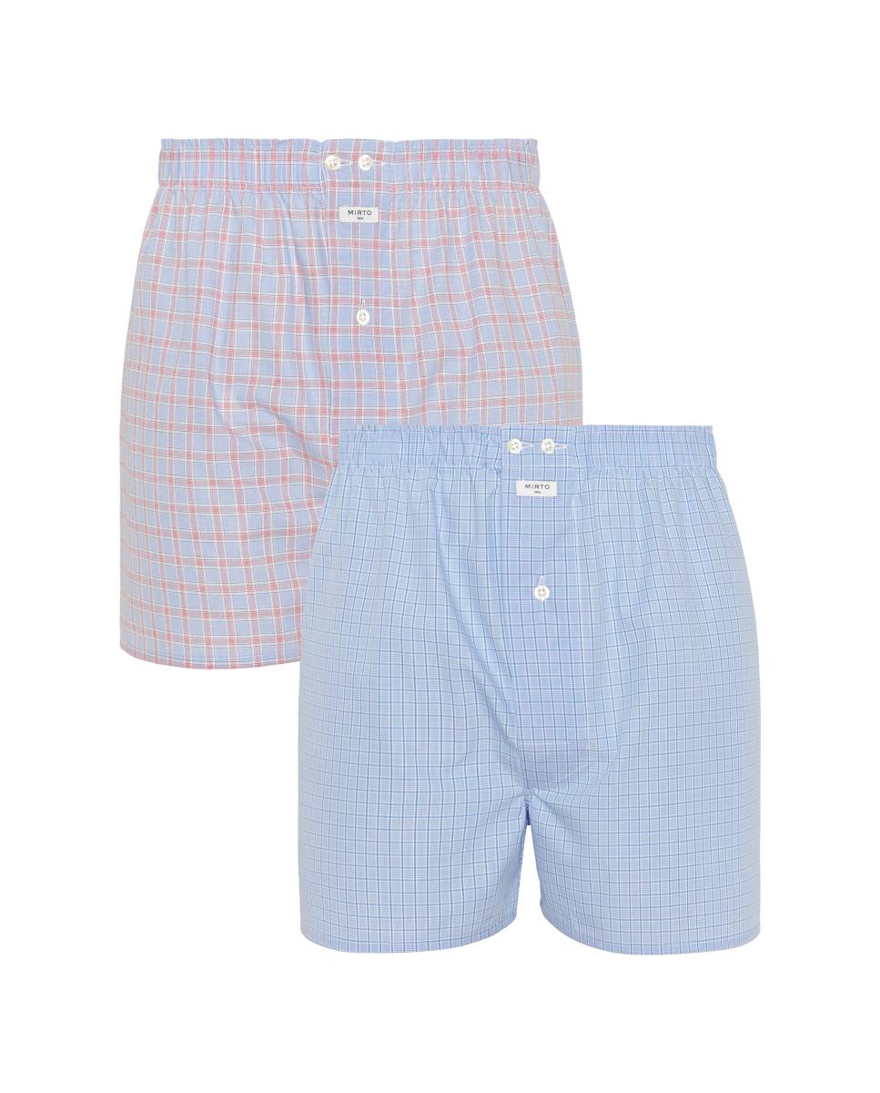 Pack de 2 Boxers em Tecido 100% Algodão Azul-1