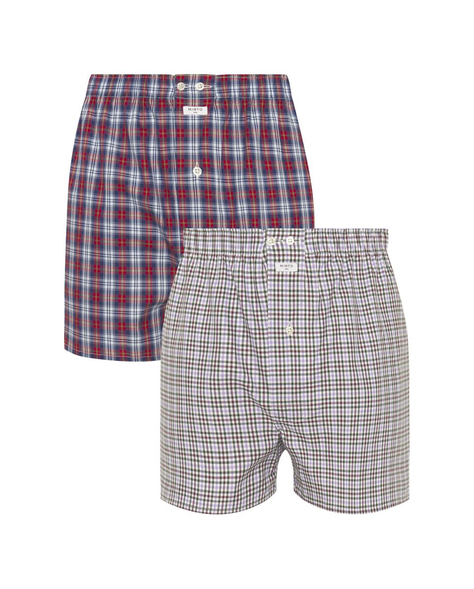 Pack 2 bóxer de hombre de tela en 100% algodón - Mirto - Azul Azul-1