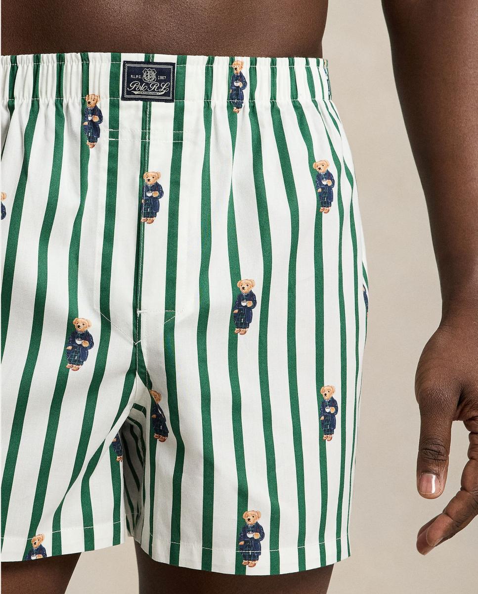 Pack de Três Boxers de algodão com Polo Bear Verde-claro-4