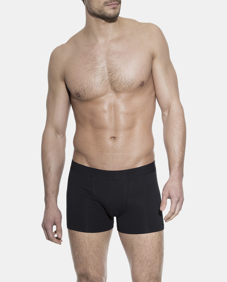 Pack de três boxers de malha de homem Bread & Boxers pretos Preto-1