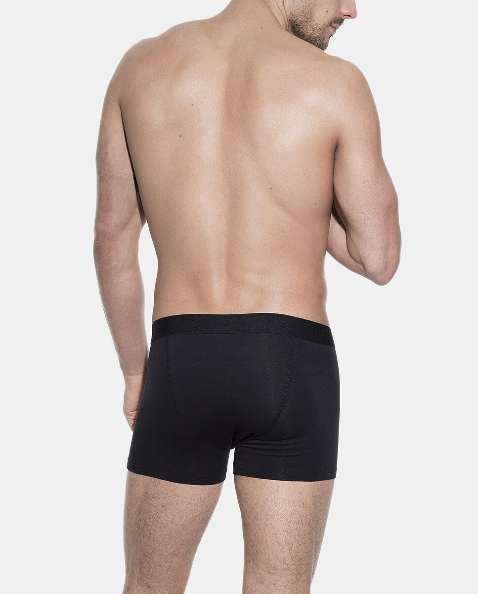 Pack de três boxers de malha de homem Bread & Boxers pretos Preto-2