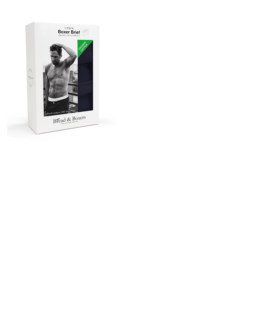 Imagen 5 de Pack de tres boxers de punto de hombre Bread & Boxers negros - Azul marino Azul marino