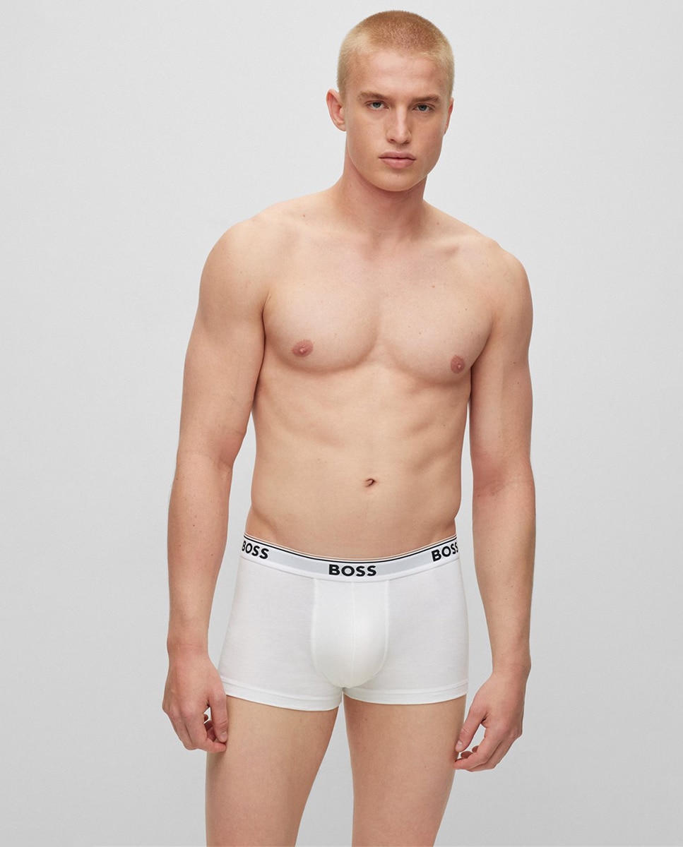 Imagen 1 de Pack de tres Boxer de hombre en algodón elastán - Boss - Blanco Blanco