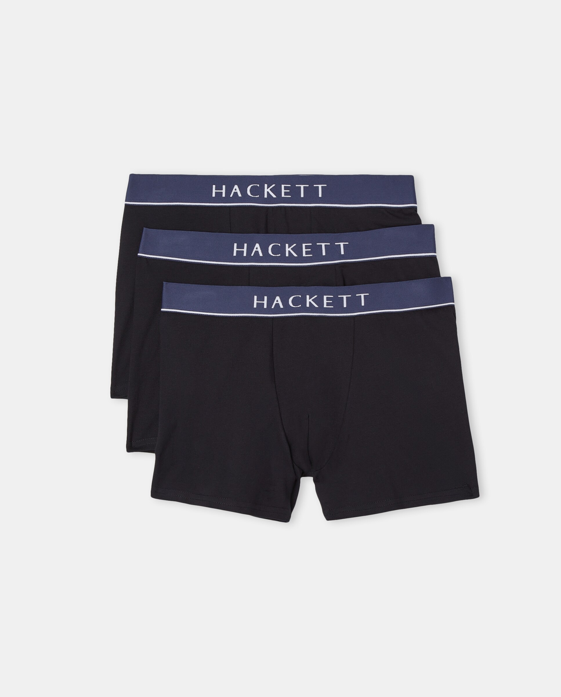 Pack de tres bóxers de punto de hombre - Hackett - Negro Negro-1