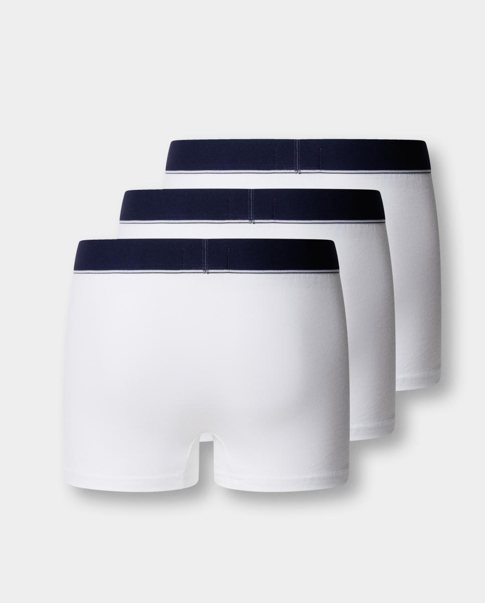 Pack de Três Boxers de Malha Branco-5