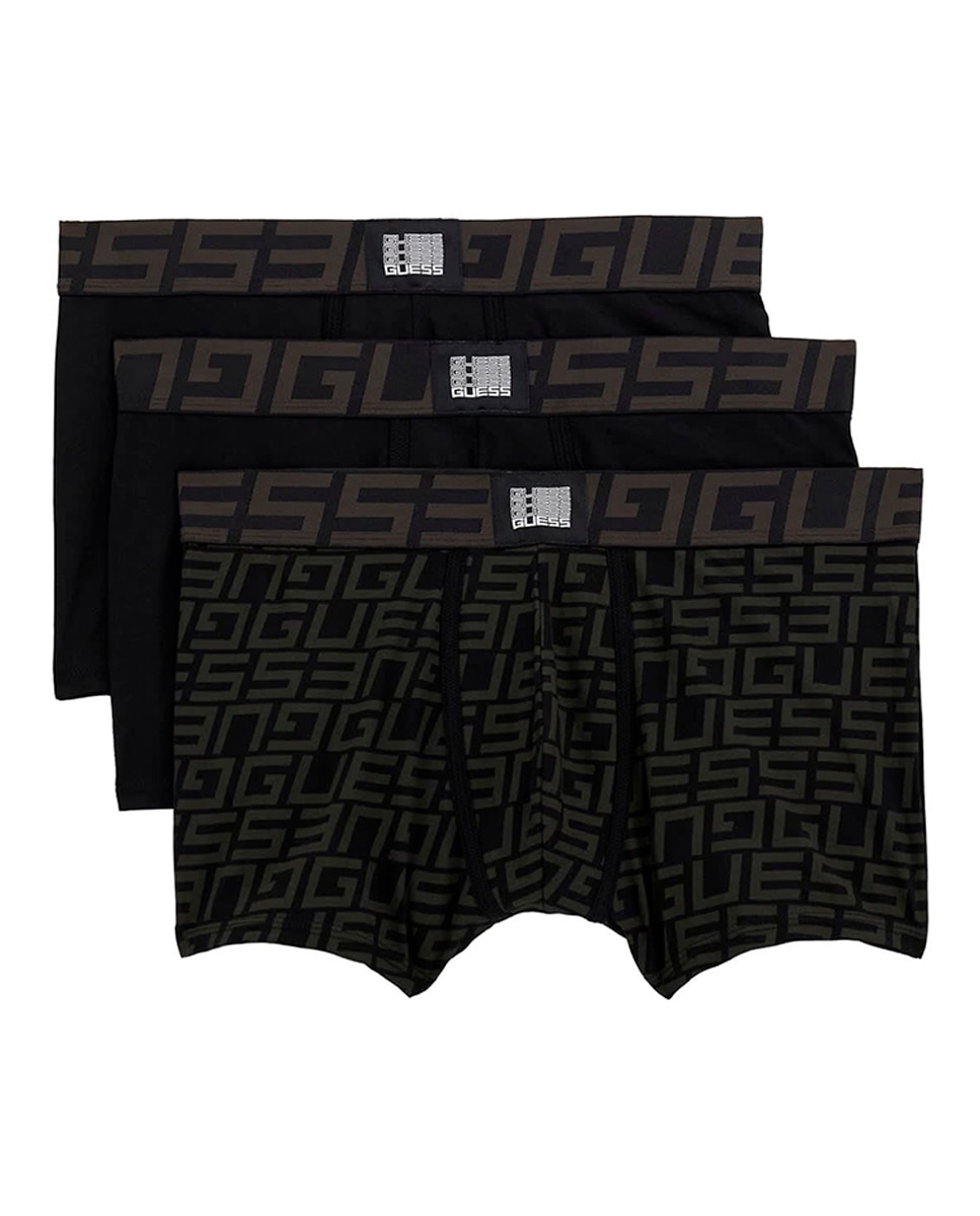 Imagem 0 de Pack de Três Boxers de Malha Lisa e Estampados