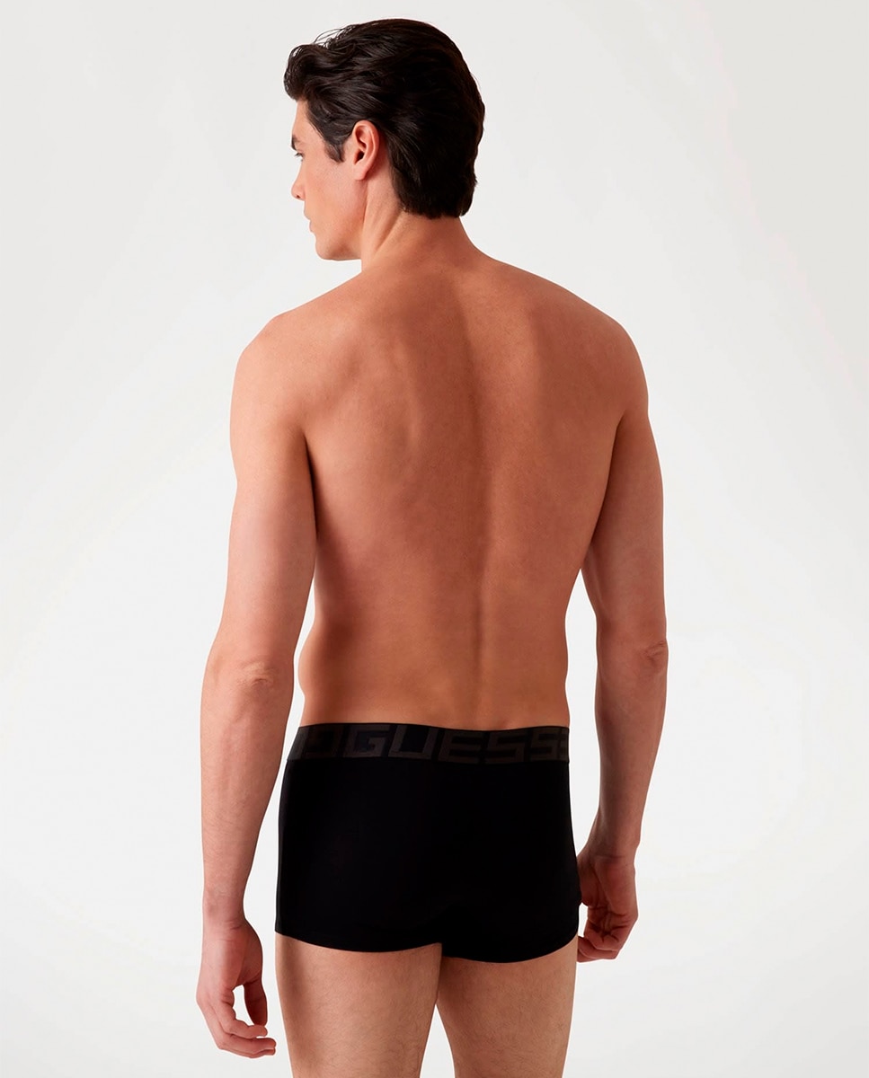 Pack de Três Boxers de Malha Lisa e Estampados Preto-5