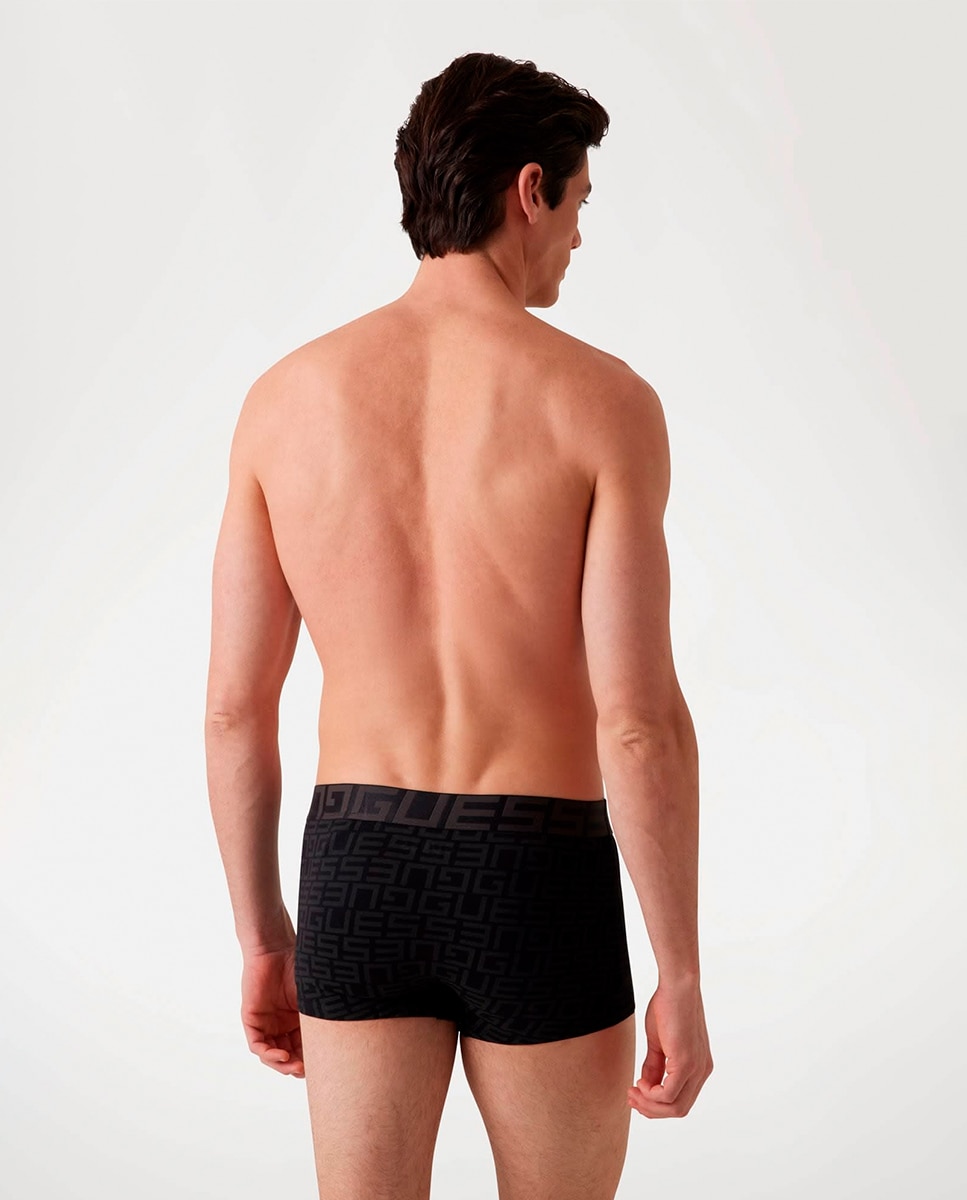 Pack de Três Boxers de Malha Lisa e Estampados Preto-6