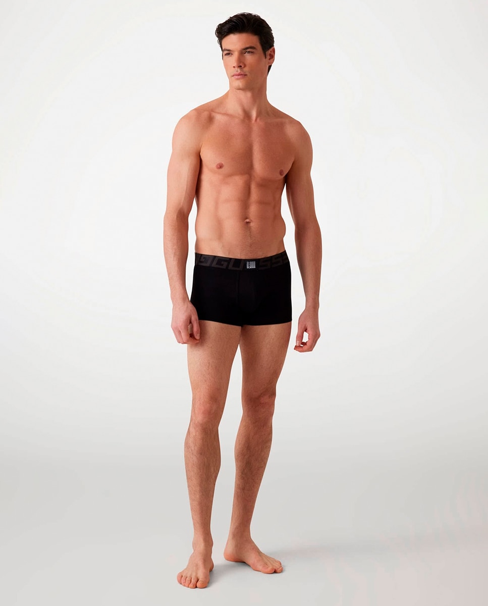 Pack de Três Boxers de Malha Lisa e Estampados Preto-7