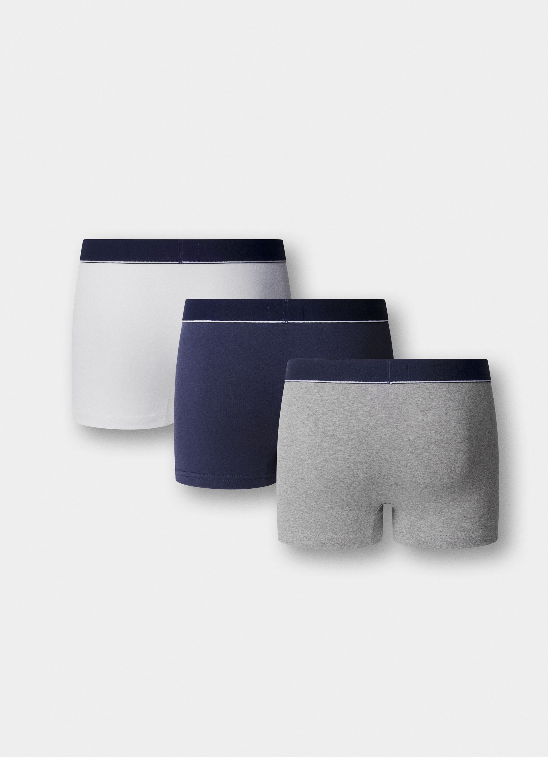 Pack de Três Boxers de Malha Combinados Cinzento-2