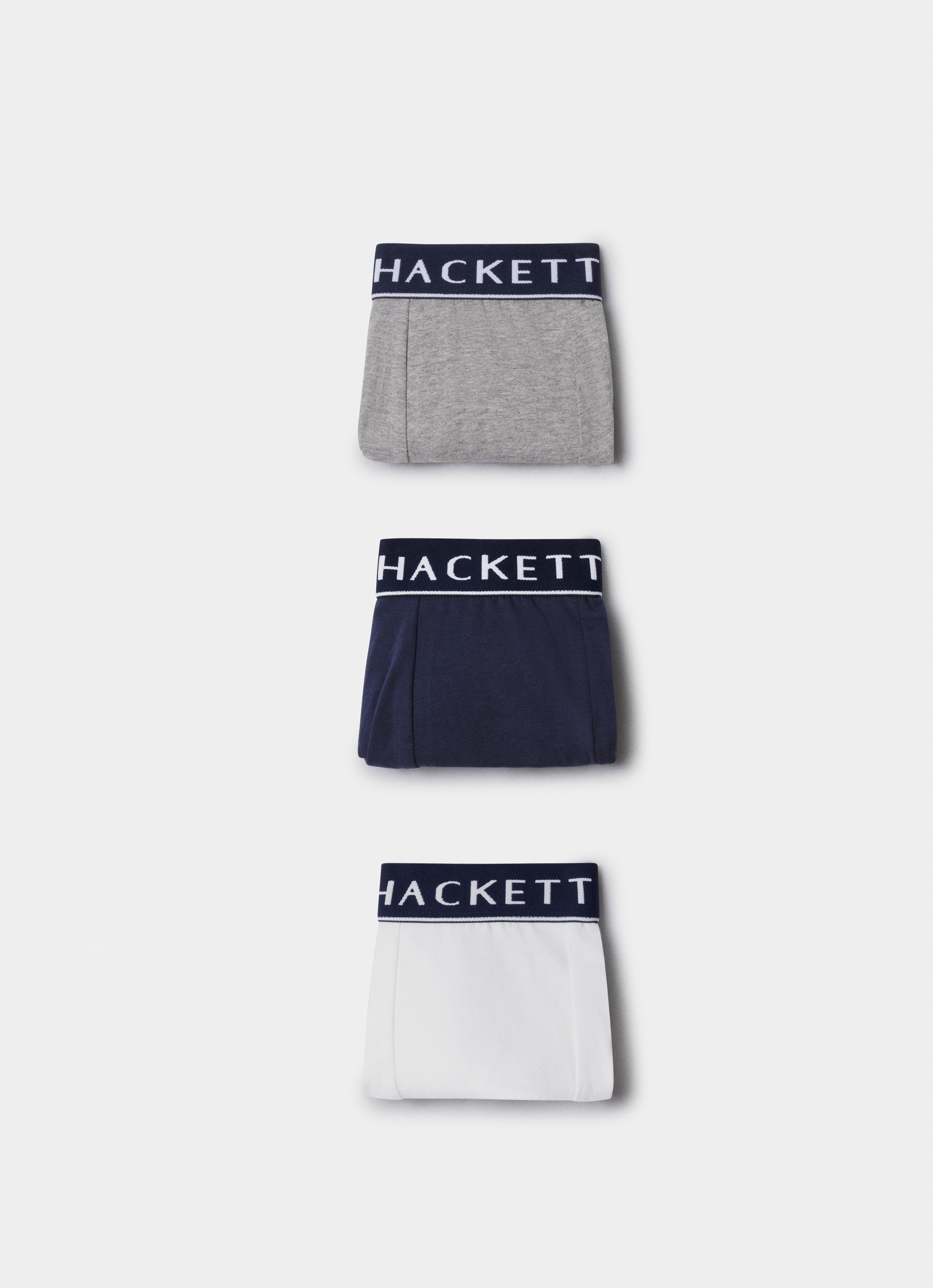 Pack de Três Boxers de Malha Combinados Cinzento-3