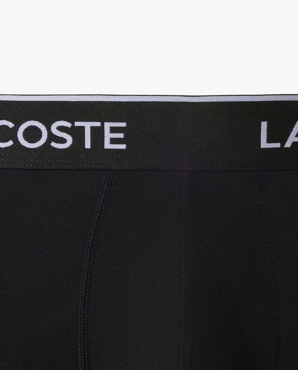 Pack de 3 calzoncillos de algodón elástico con logo en la cintura - Lacoste - Negro Negro-9
