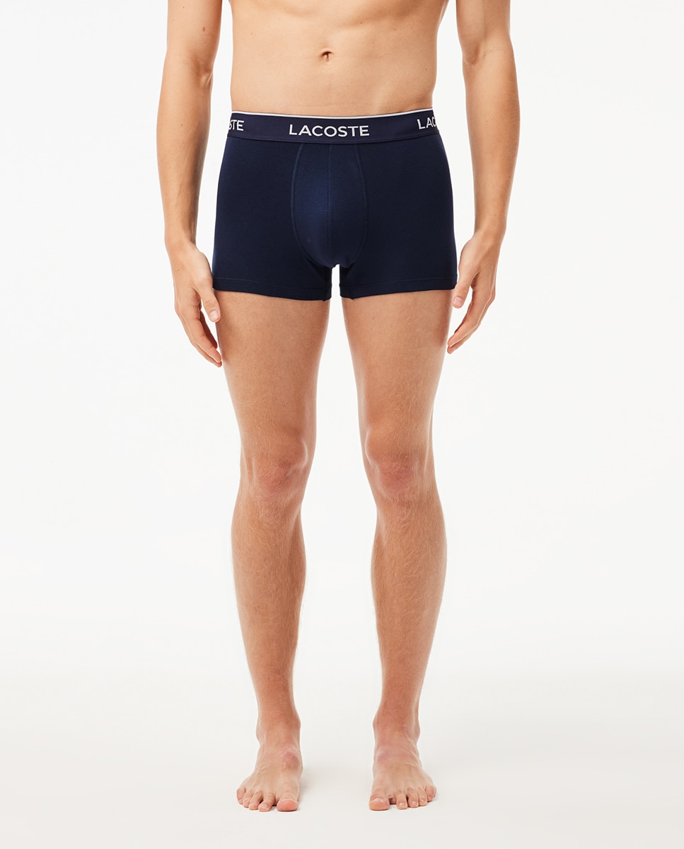 Pack de 3 Boxers de Algodão Elástico com Logótipo na Cintura Azul-5