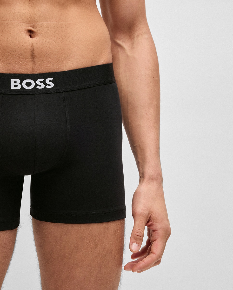 Imagen 4 de Pack de tres bóxer en algodón - Boss - Negro Negro