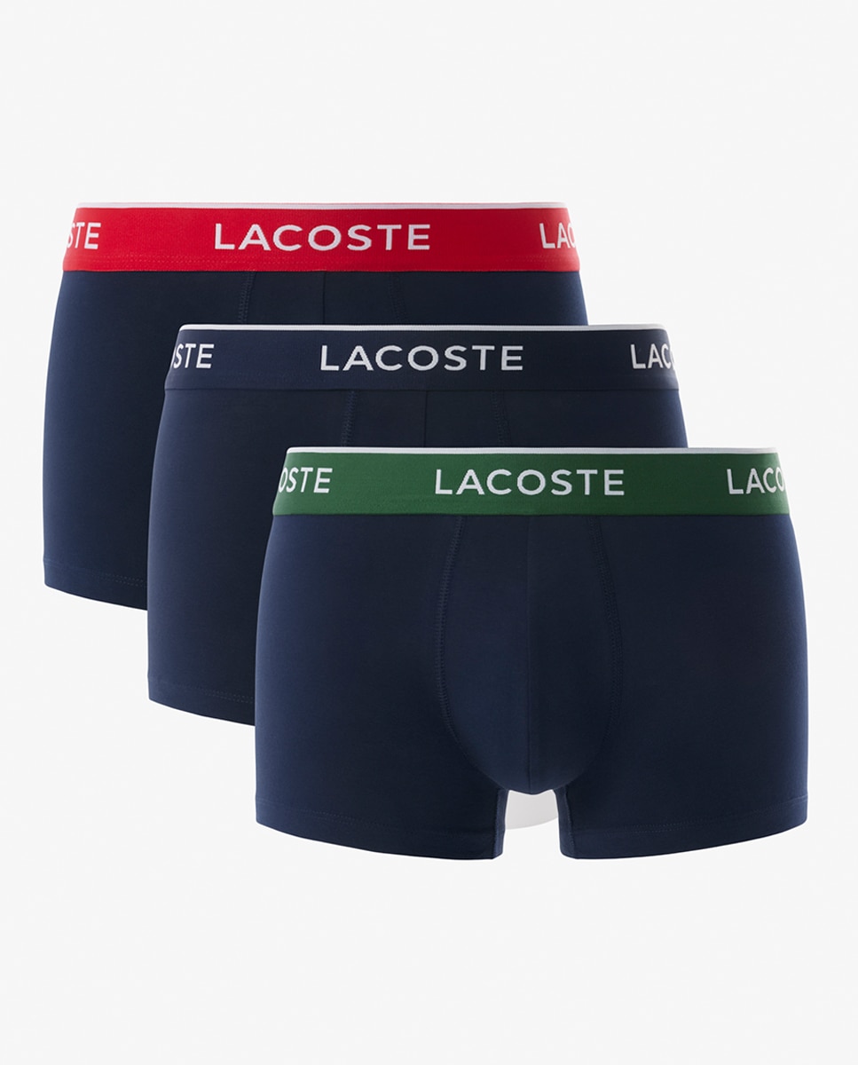 Pack de 3 Boxers de Algodão Elástico com Logótipo na Cintura Multicolor-1