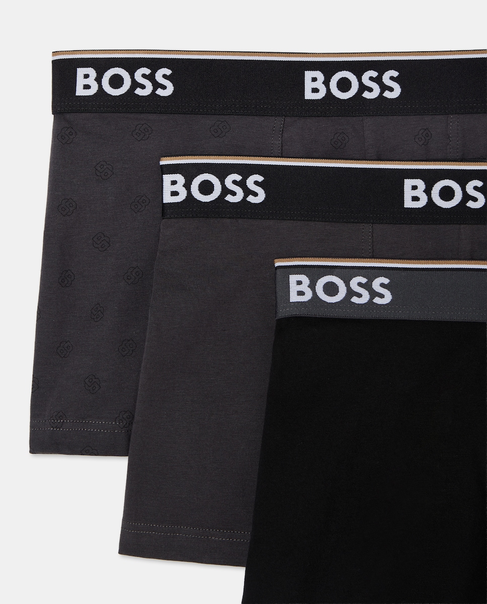 Pack de Três Boxers em Algodão Preto-3
