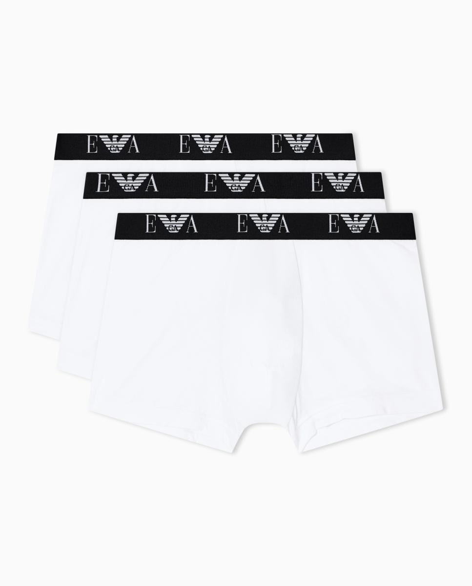 Pack de tres bóxer de hombre de algodón - Armani - Blanco Blanco-4