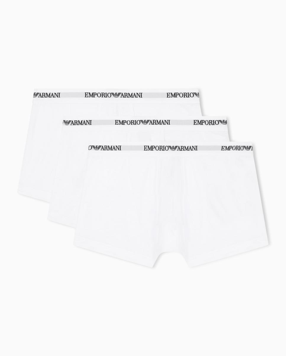 Pack de tres bóxer de hombre de algodón - Armani - Blanco Blanco-1