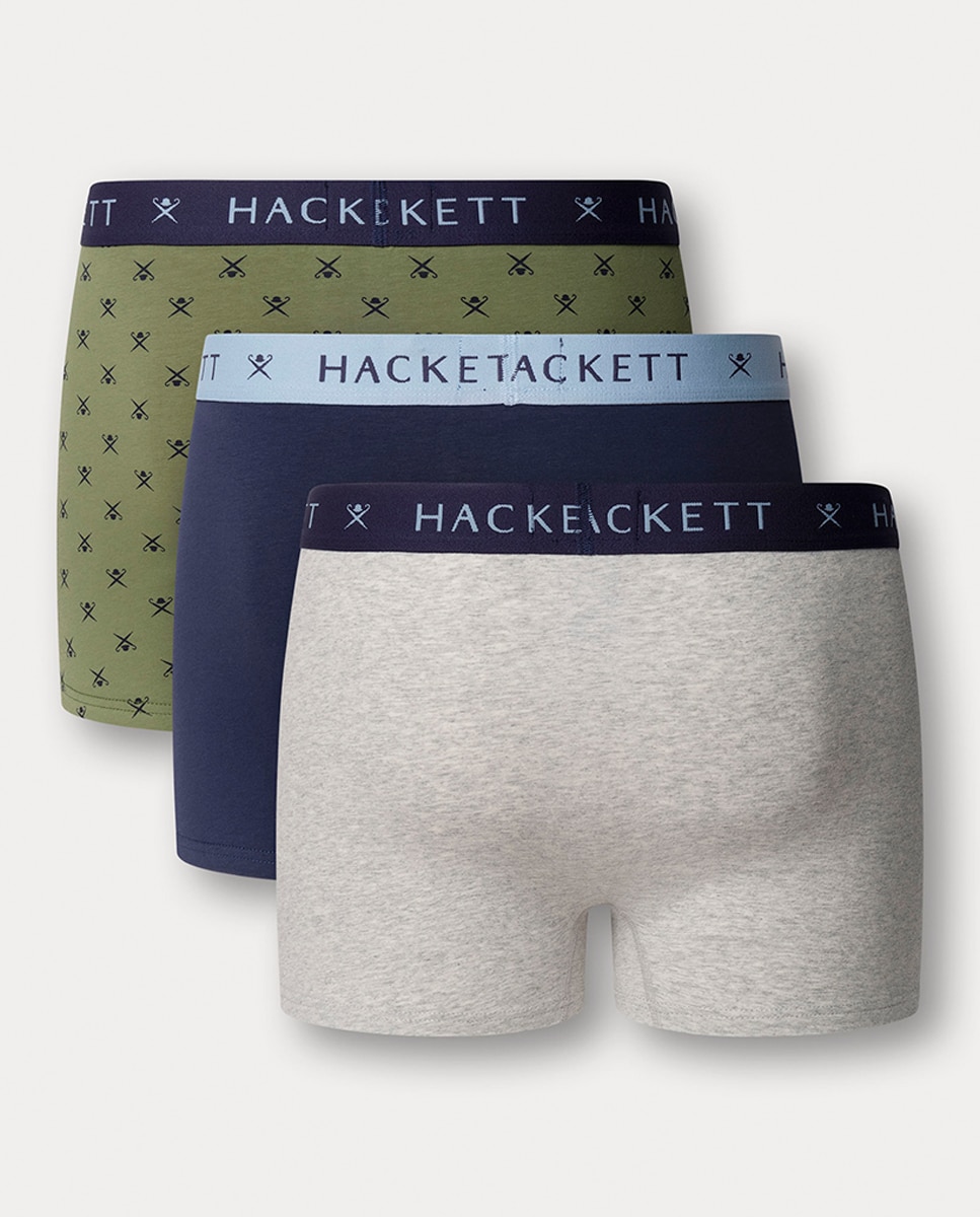 Pack de Três Boxers de Malha Combinados Verde-3