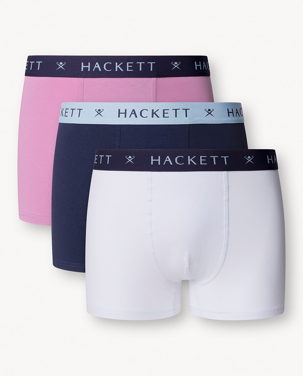 Pack de Três Boxers de Malha Combinados Rosa-1